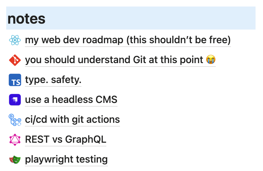 My web dev roadmap